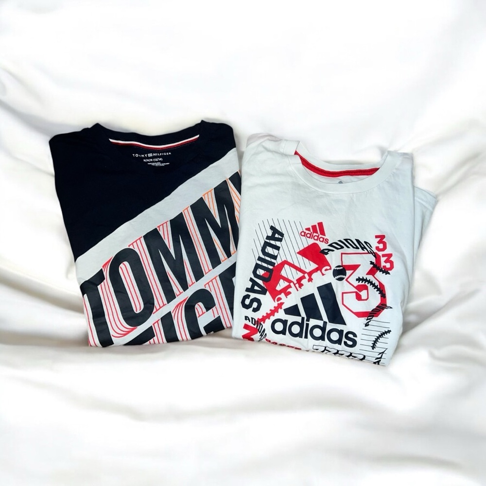2 Boys Size Medium 12/14 Shirts 
Tommy Hilfiger & Addidas